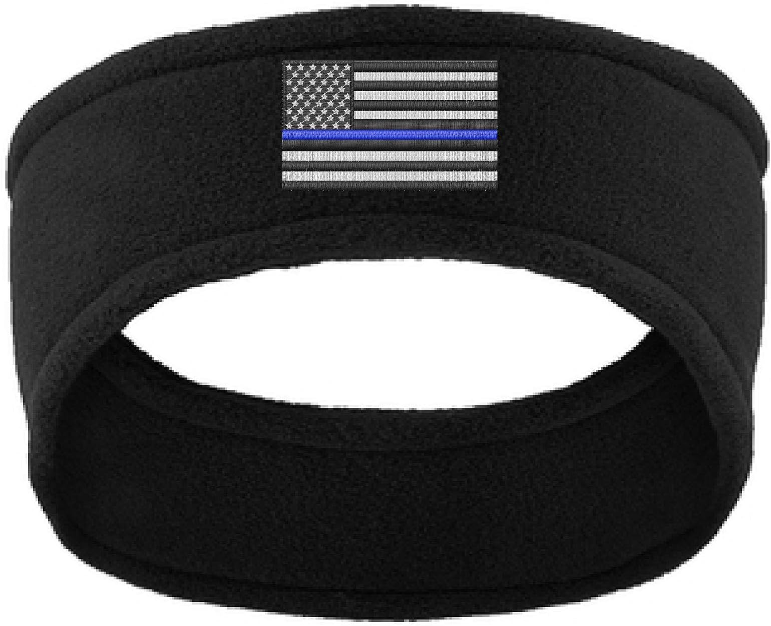 Yellow Dog Thin Blue Line American Flag Stretch Fleece Headband