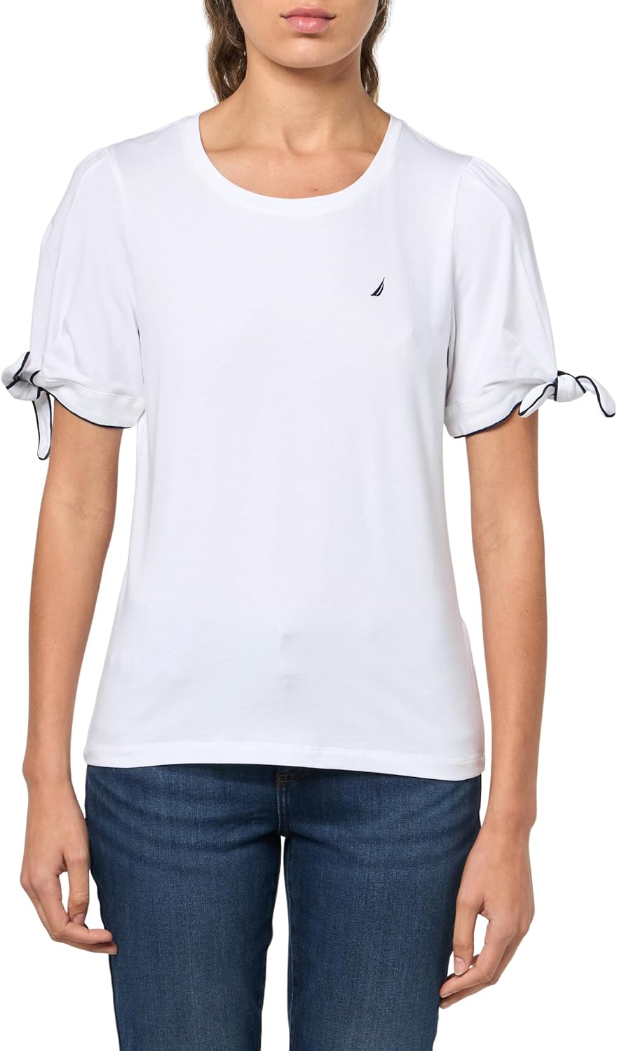 Nautica Womens Short Sleeve Cotton Solid T-Shirt