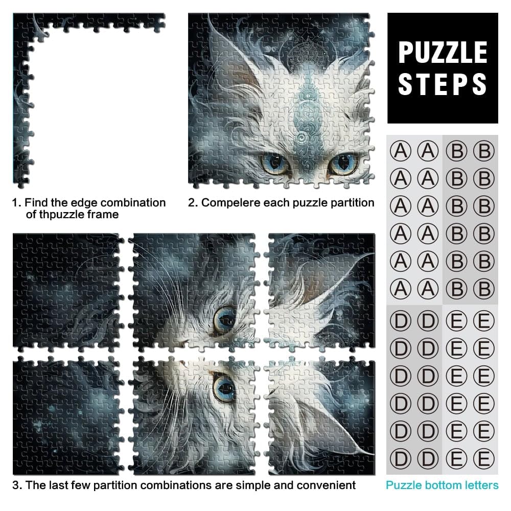 Art de l'énigme Animale Puzzles 2000 pièces pour Adultes Jeux éducatifs Jouets DIY Cadeaux pour Les Amis et la Famille 70x100cm