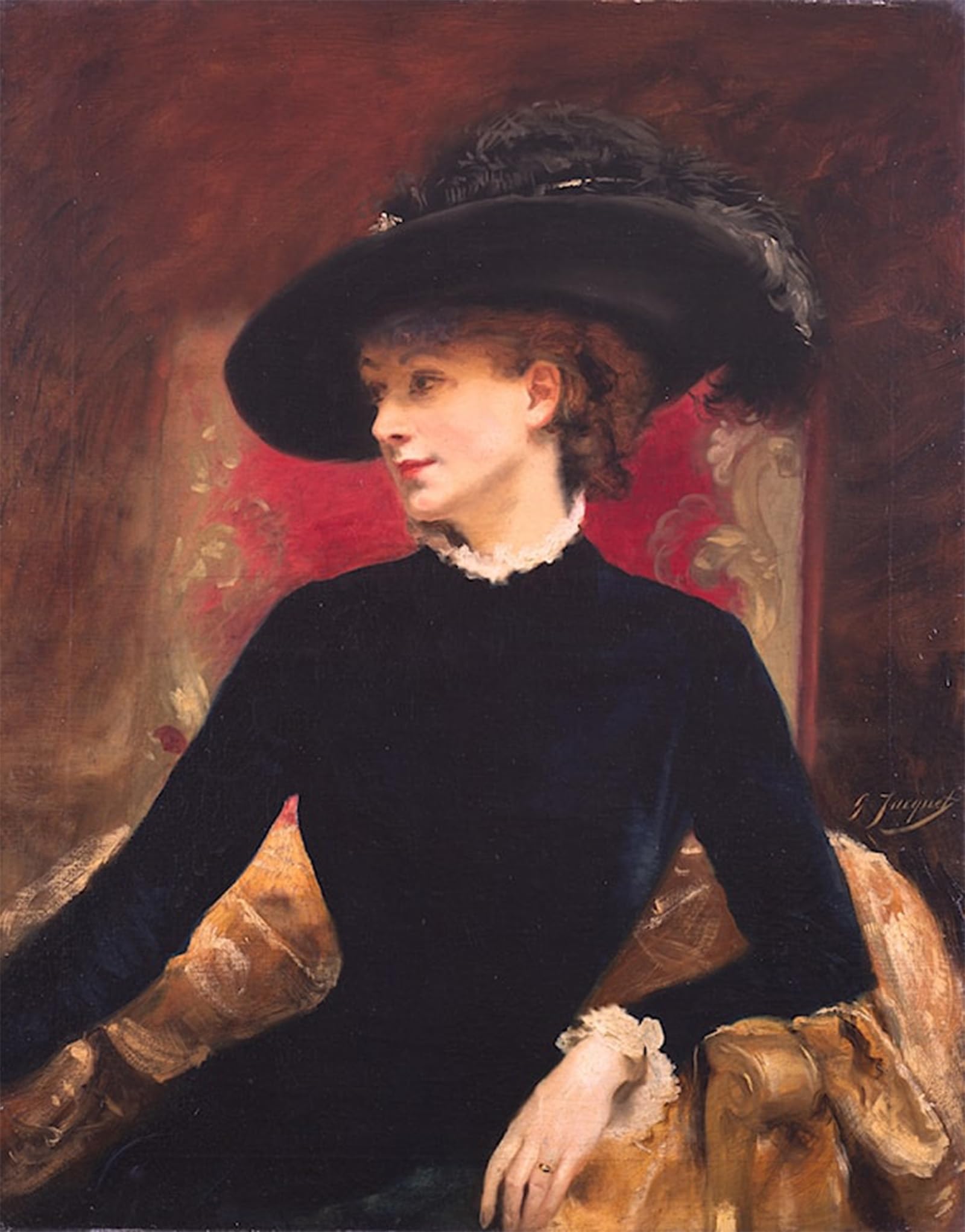 POSTERIIk Famous Print Pop Art Wall Art Graffiti Portrait of a Young Lady by Gustave Jean Jacquet Art Prints for Home Decor 60x90cm