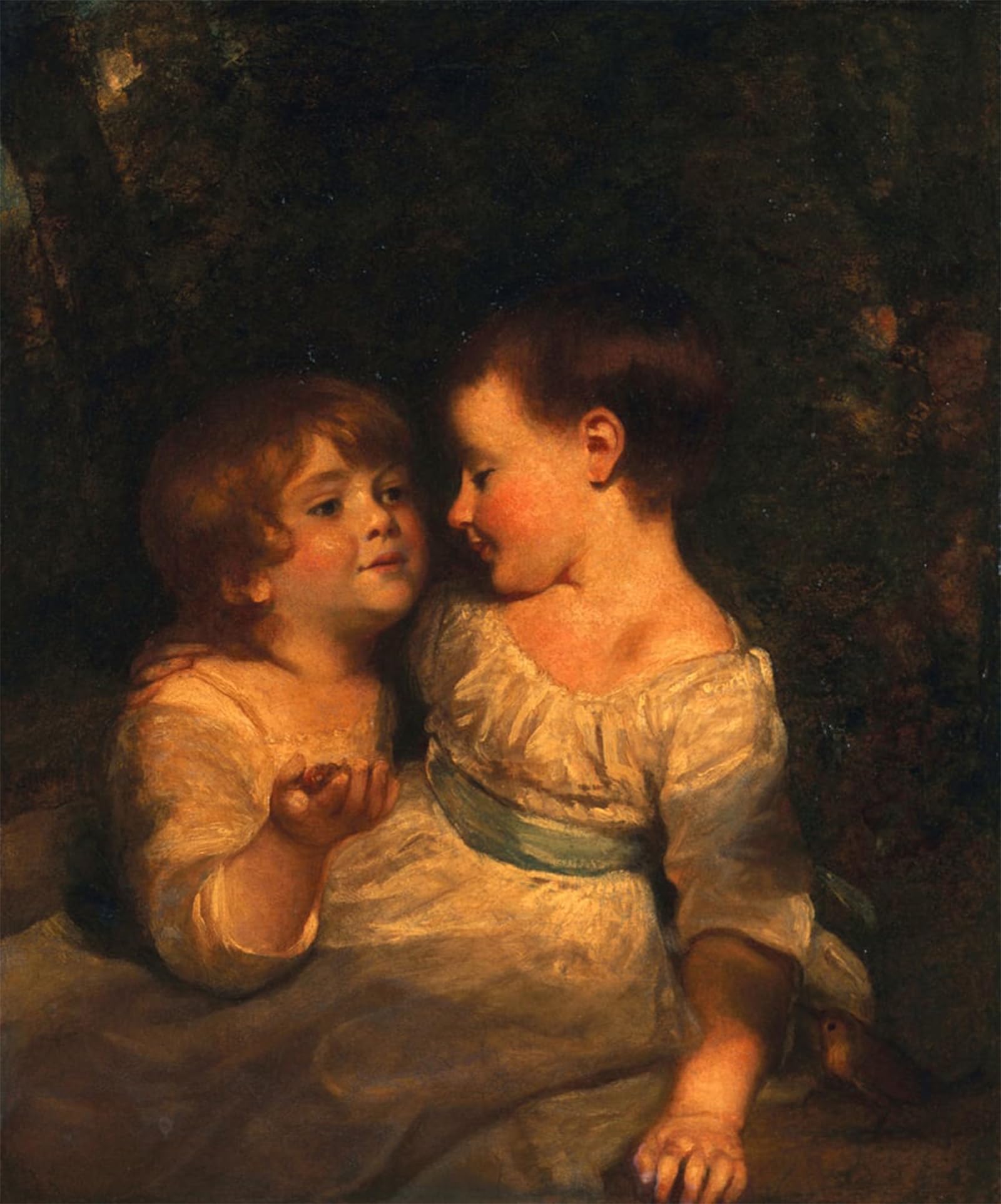 Artxlxxbn No Frame Famous Painting Canvas Artwork Graffiti Print The Vandergucht Children By Joshua Reynolds Portrait Canvas Image For Home Decor 60X90cm