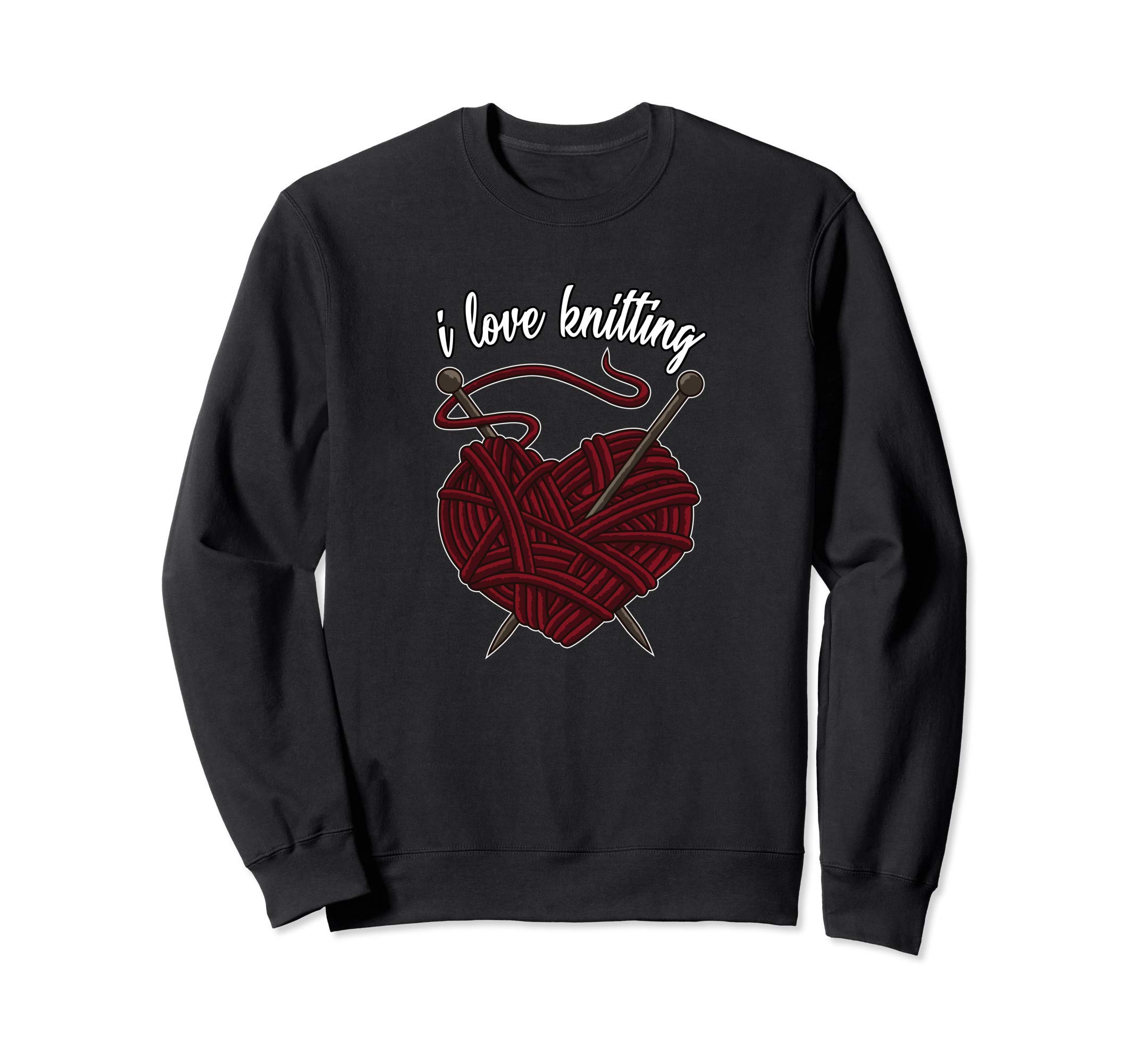 I Love Knitting - Heart Yarn For Knitters And Sewing Lovers Sweatshirt, Black