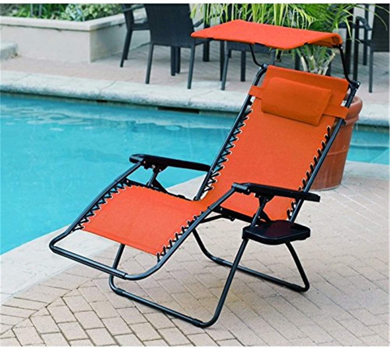 Jeco Oversized Zero Gravity Chair with Sunshade and Drink