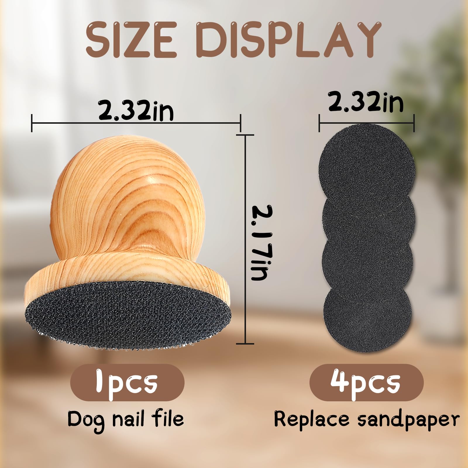 DAUNZMR Dog Nail File with 4 Pcs Replaceable Sandpaper, Nail Grinder Board for Dogs & Cats - image 2