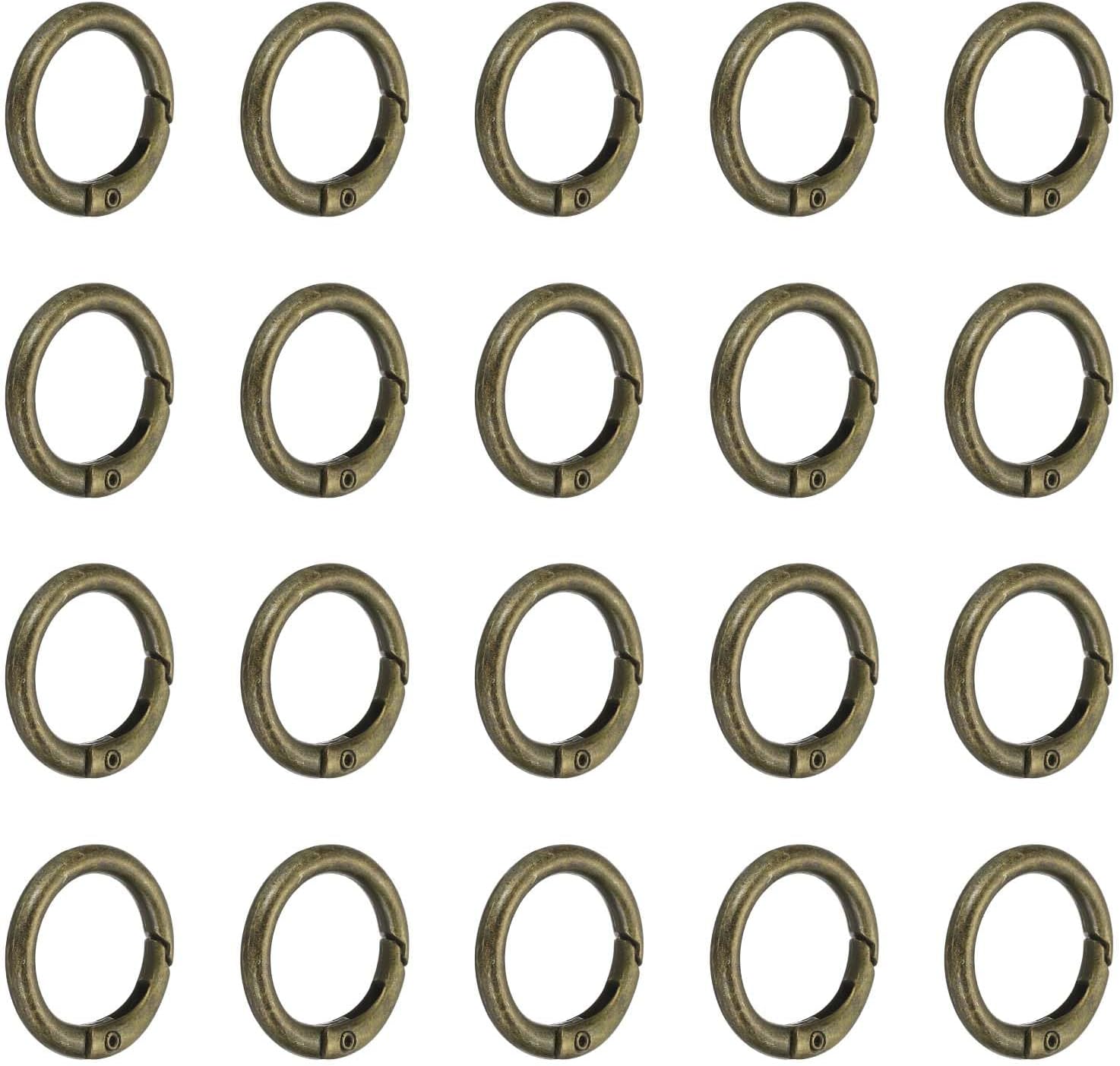 PATIKIL 1 in Spring O Ring, 50pcs O Ring Clip Keyring Clip Purse Clips Trigger Buckle Circle Metal Binder Snap for Handbags Straps Purse Shoulder Bag
