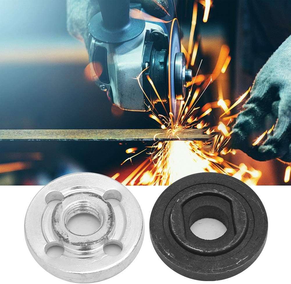 Angle Grinder Flange, Inner Outer Lock Nuts, Angle Grinder Flange Nut, 1 Pair Electrical Angle Grinder Replacement Fitting Part Inner Outer Flange Set (fit for Hitachi)