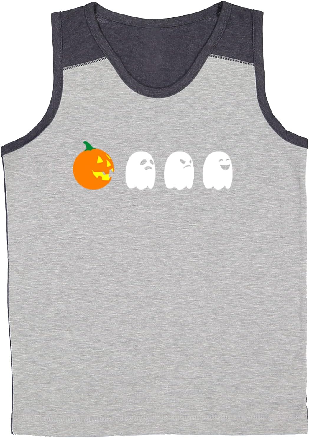 Pumpkin Chasing Ghost - Gaming Parody Youth Contrast Back Tank Top