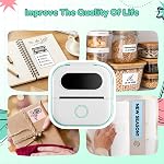 Ponek Mini Printer, Mini Photo Printer Y02C, Inkless Sticker Maker Machine, Print Pod Portable Small Printer, Photo Printer from Phone for Study Notes, Learning, Journals, Photos, Anatomical Diagram