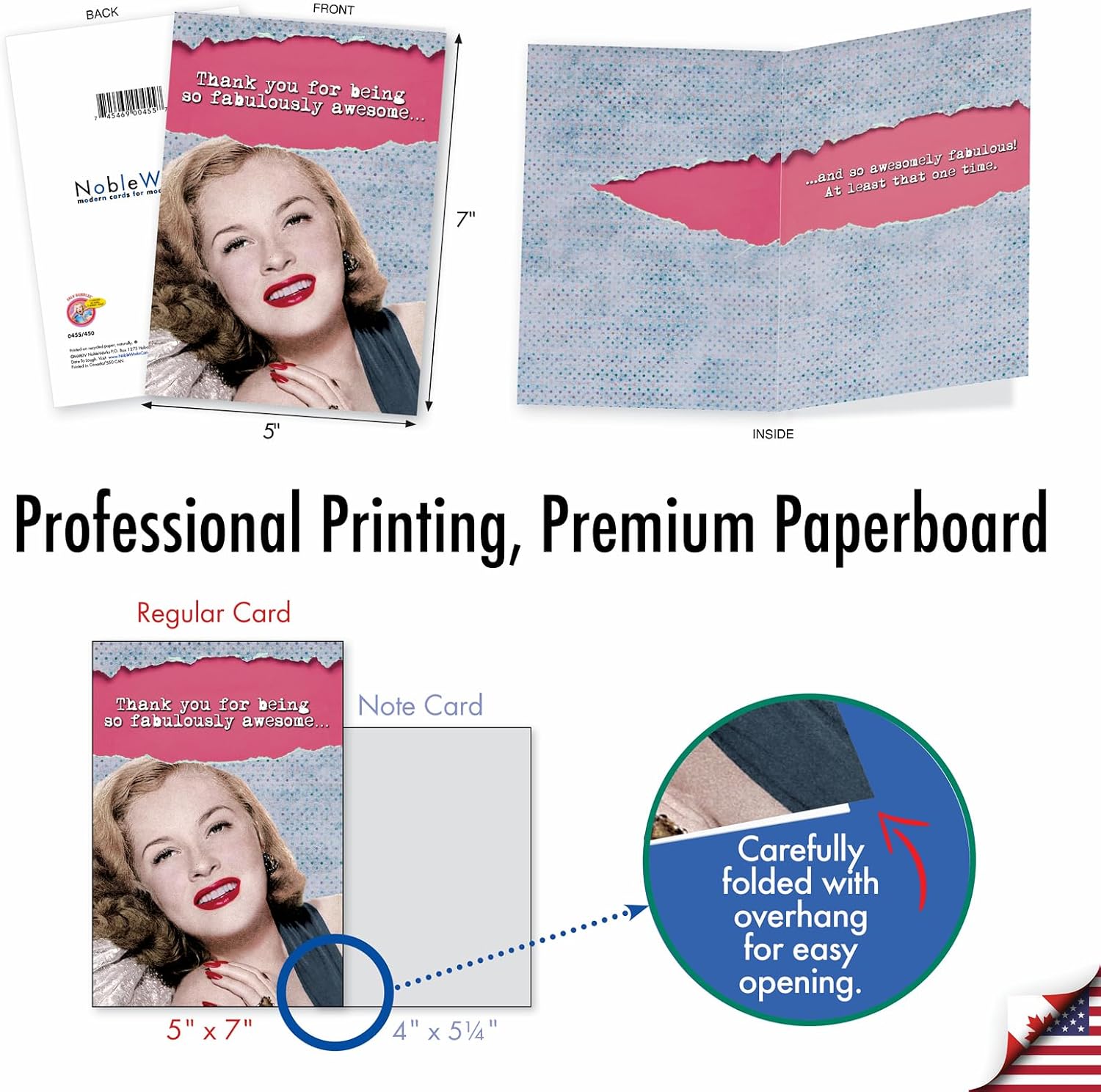 NobleWorks 10 Assorted Box Set Hilarious Thank You Greeting Cards w/5 x 7 Inch Envelopes (10 Designs, 1 Each) Much Gratitude AC7851TYG-B1x10