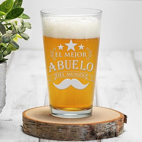 Miniatura 3 de El Mejor Abuelo Del Mundo - Vaso de cerveza de pinta, brújula de carácter, regalo de Abuelo, regalo para padre, regalos españoles, feliz día del