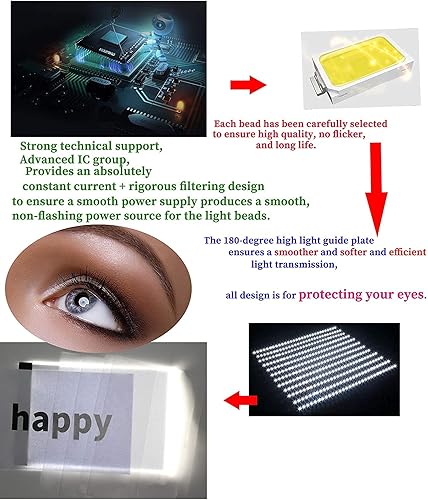 Miniatura 5 de Fanglingtech Almohadilla de trazado A4, tablero de luz LED, cajas de luz para artistas, portátil, ultrafino, ajustable, USB, para dibujo, bocetos,