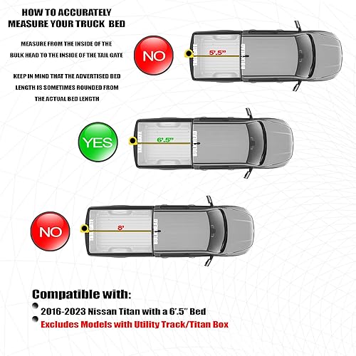Miniatura 3 de Armordillo Funda rígida de perfil bajo para Nissan Titan 2016 2017 2018 2019 2020 2021 2022 2023 2024 Nissan TitanXD 6.5 pies (78 pulgadas)  CoveRex