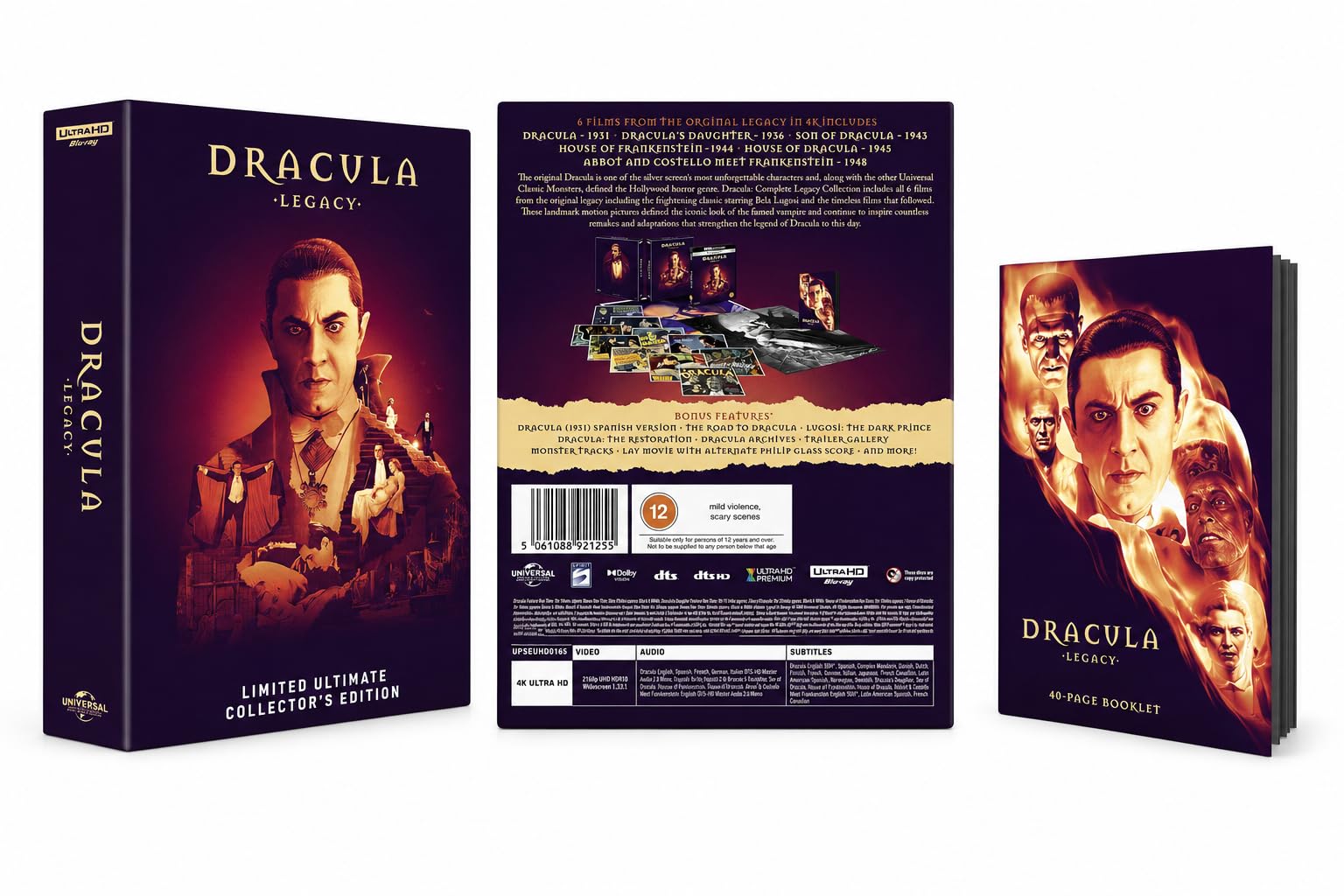 Dracula Legacy 7-Movie Collection 4K Ultra HD + Blu-ray Ultimate Collector’s Edition Box Set Region Free Includes 40-Page Booklet Lobby Cards Poster