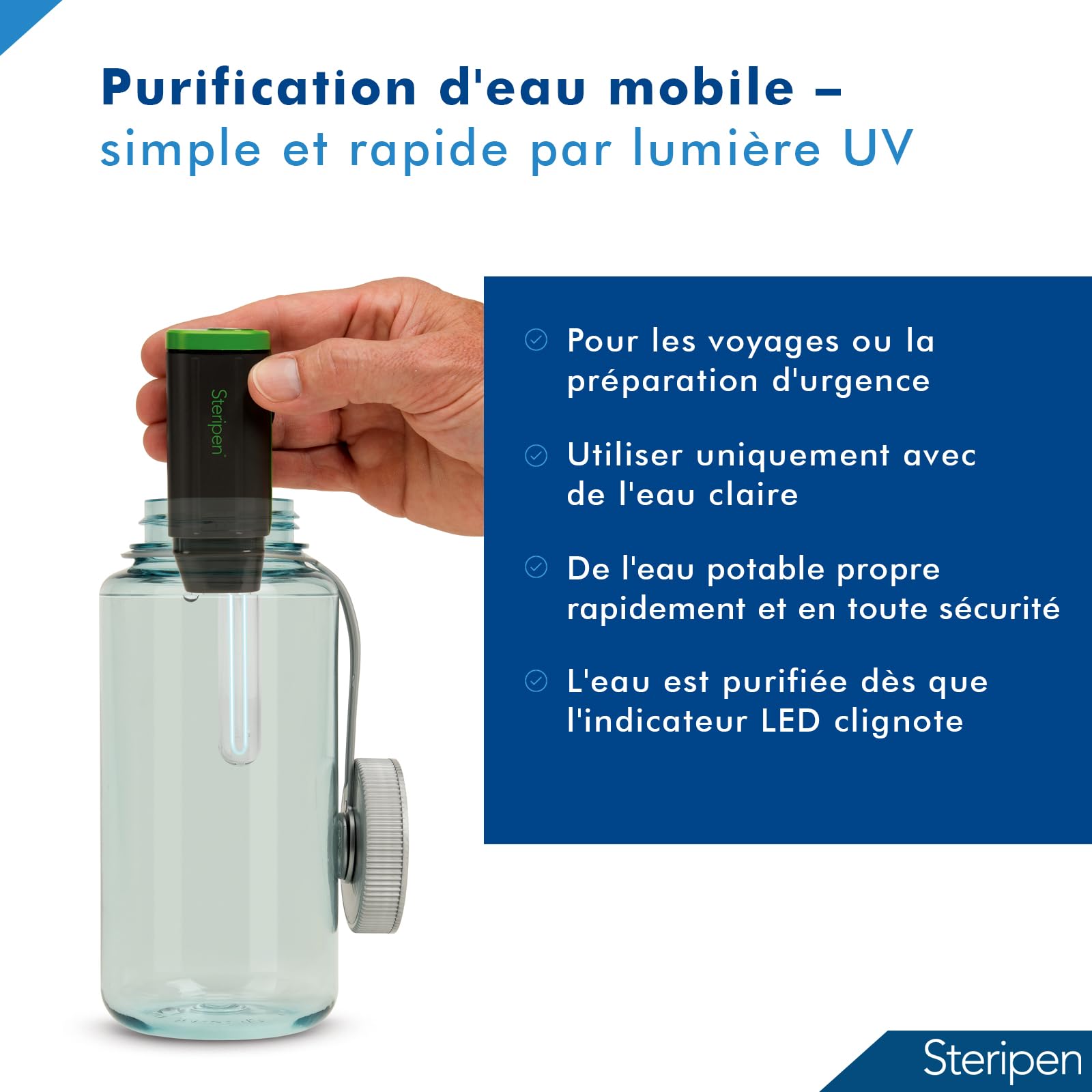 Steri Pen Aventurier Opti Purificateur d'eau Noir Taille Unique