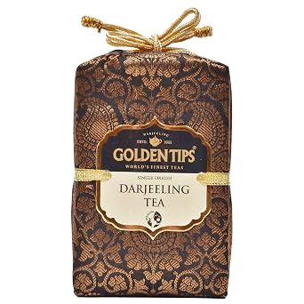 Golden Tips Pure Darjeeling Black Tea Brocade Bag 100 Gram/3.53 oz, 50 Cups