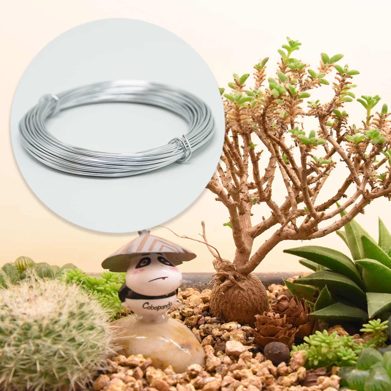 SZXMDKH 8 rotoli di filo per bonsai in alluminio da 1 mm, 500 m in totale, per bonsai e fai da te, con tronchesi (nero, 2 marroni, 2 argento, 2 verdi)