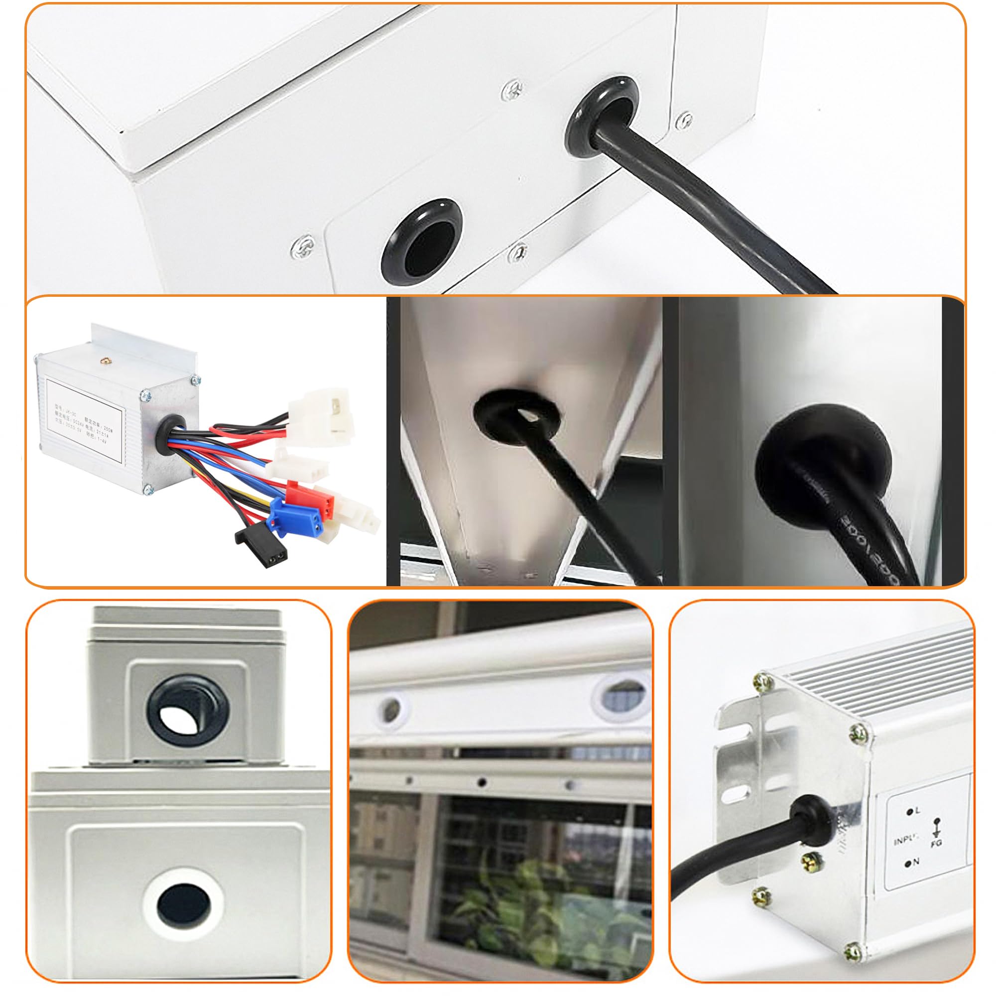 Heyiarbeit Ojal De Goma 1/8 Pulgadas / 0.118 In Agujero Protector De Alambre Resistente Al Aceite Para Cableado Protector De Cable Tono Blanco 65 Piezas