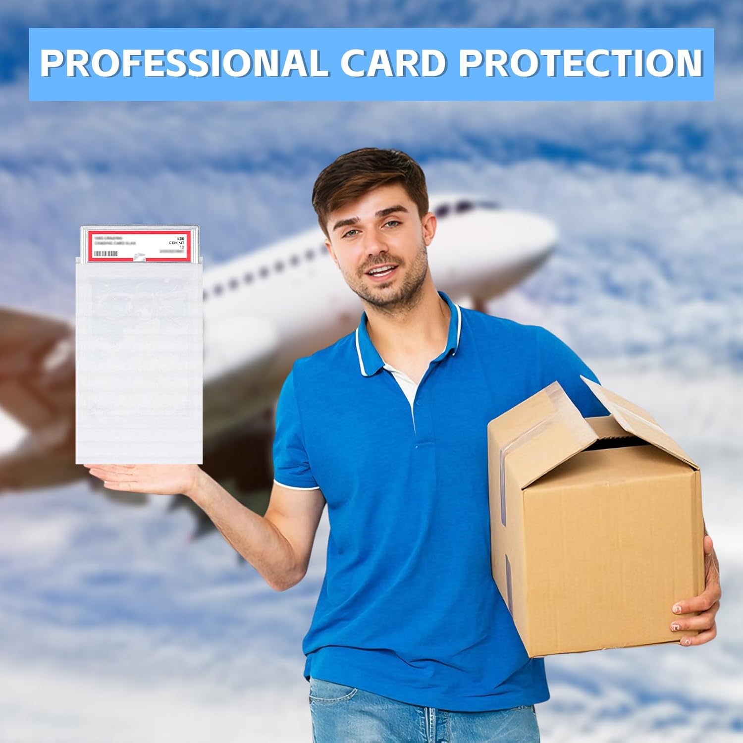 100 Pack Trading Card Shipping Protectors for Graded Cards EPE Foam Graded Cards Shipping Protection Foam Bags fit for PSA CGC BGS Card Protectors for Mailing Inserts