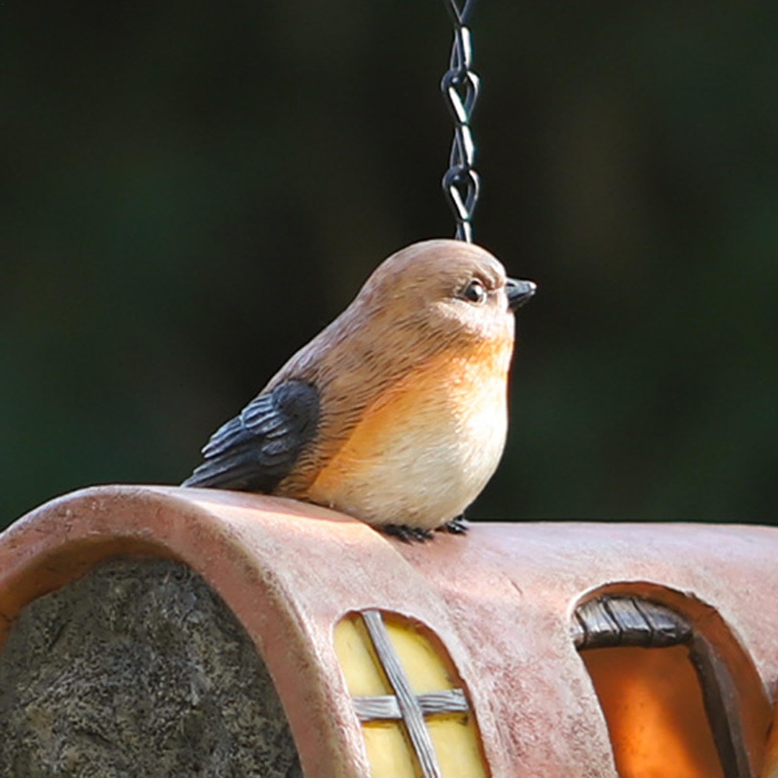 Niebieskie domki na zewnątrz - żywiczny karmnik ptaków Bluebird budka lęgowa dla dzieci, rodziny i przyjaciół
