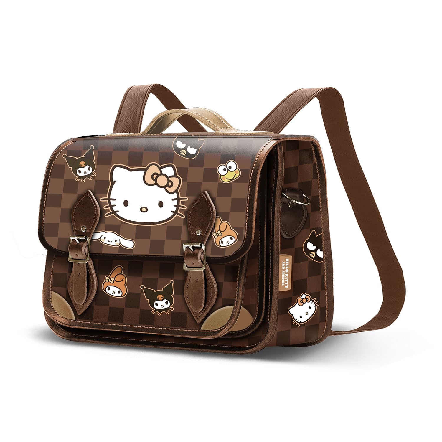 Sac à dos Hello Kitty Squares marron pour ranger vos affaires - 3
