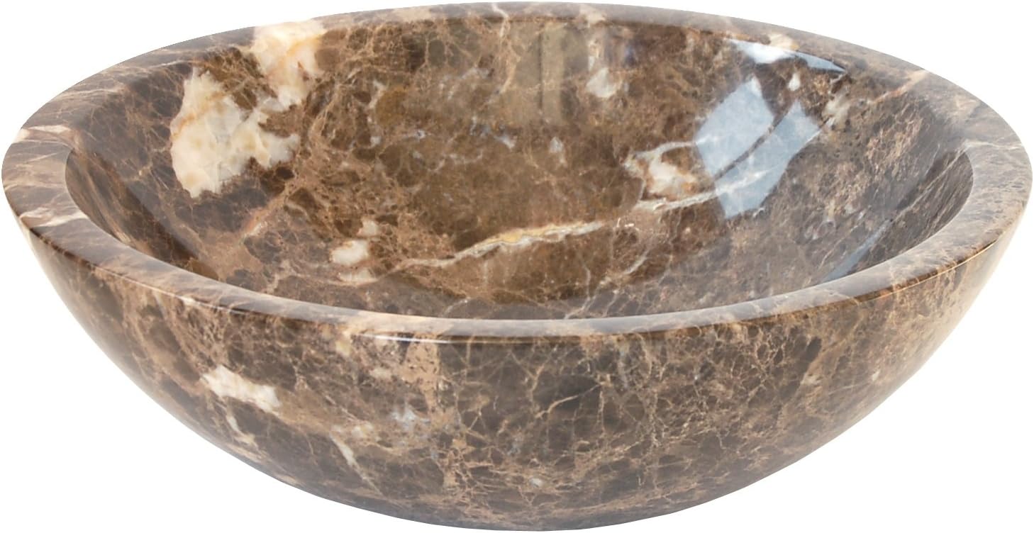 EB_S002DE-P Dark Emperador Polished Stone Above Counter Vessel Sink Bowl