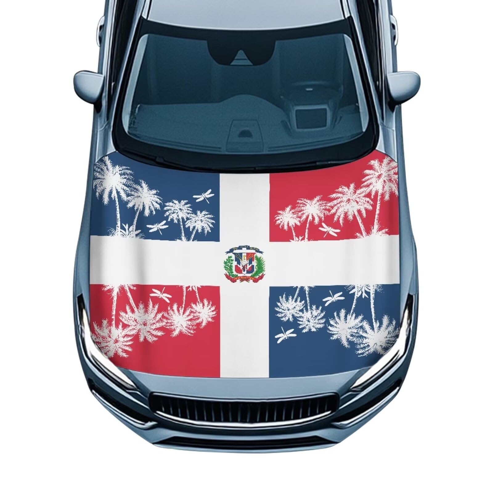 Dominican Hood Cover for Truck Stretchable Engine Cover Can be Washed Hood Wraps Universal for Cars