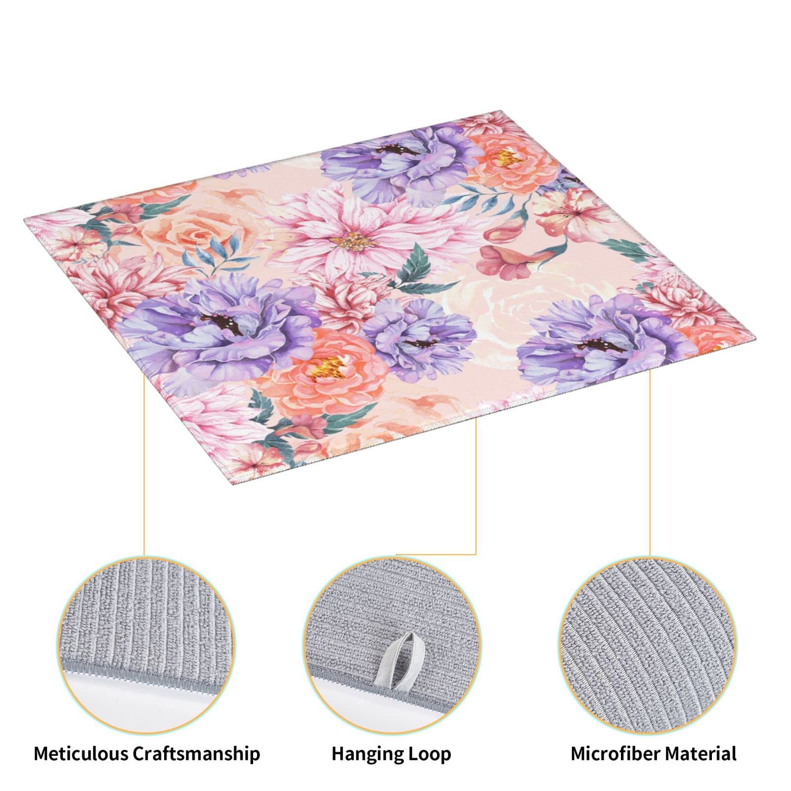 Tapis De Séchage Pour Comptoir De Cuisine, Motif Floral