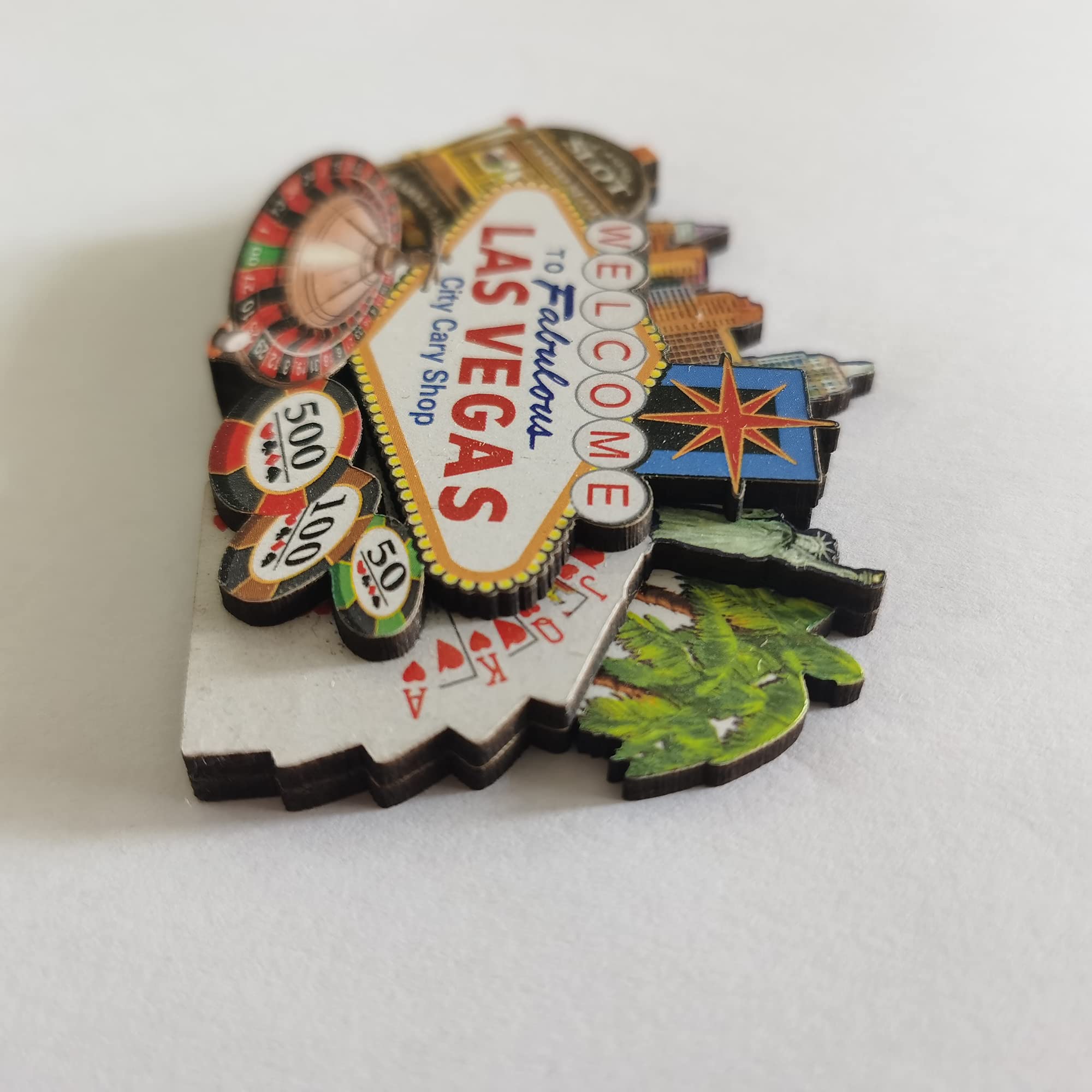 Magnete Da Frigorifero 3D Las Vegas USA, 7x6 Cm, In Resina, Souvenir Di Viaggio | Adesivo Magnetico Per Casa E Cucina, Collezione Attrazioni Turistiche