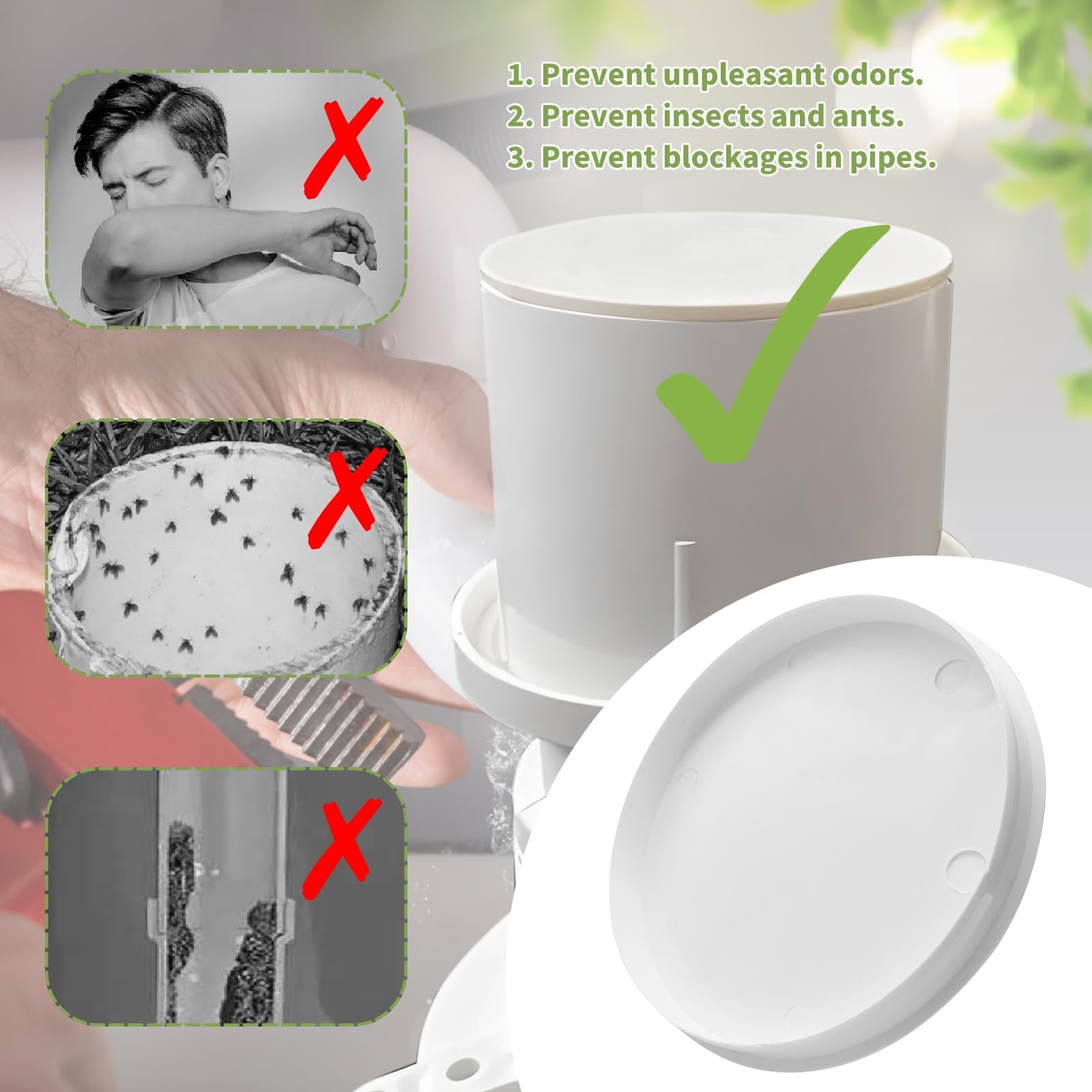 Bouchon Tuyau Drainage DN 150/160 - Fermeture Étanche Pour Tuyaux PVC 150mm - Intérieur Blanc - Wefaly