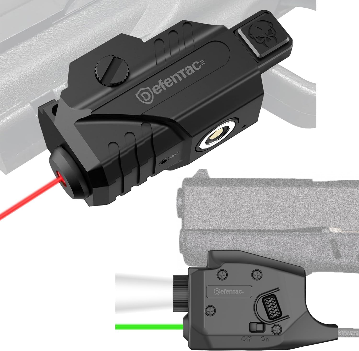 350lm Combo is Solely Compatible with Glock 42/43/43X/48 Without Rail or MOS, Bundle with Red