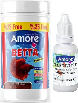 Amore Betta Granulat 125 Ml 56 Gr Akvaryum Beta Bal k Yemi Ve Bal k Vitamini