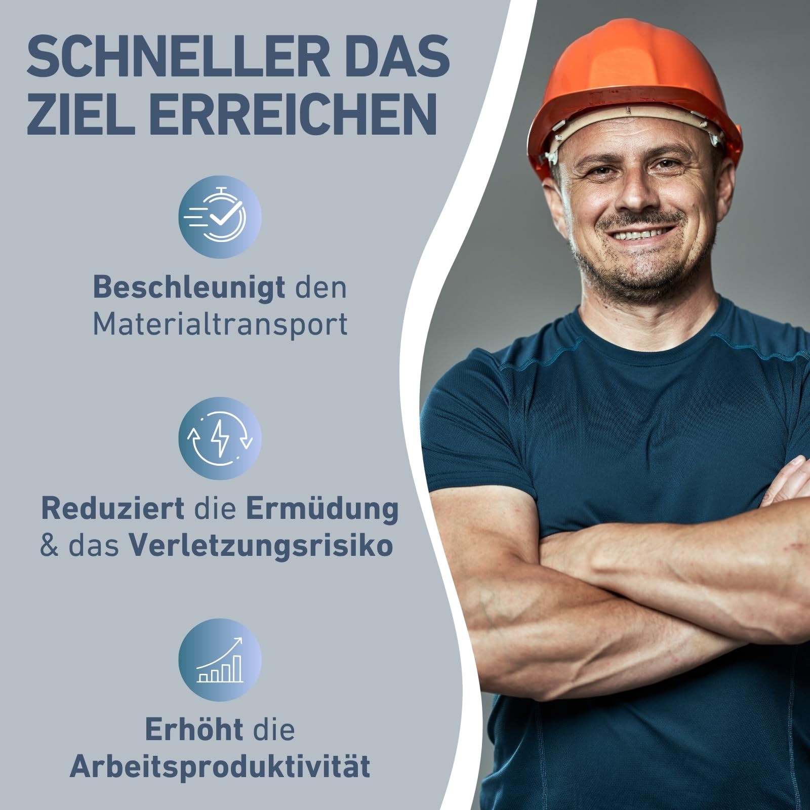 Elektrische Schubkarre mit Akku, 80L Mulde, 150kg Traglast, leistungsstarker 500W Motor durch 40V Li-ion Akku mit 6000mAh