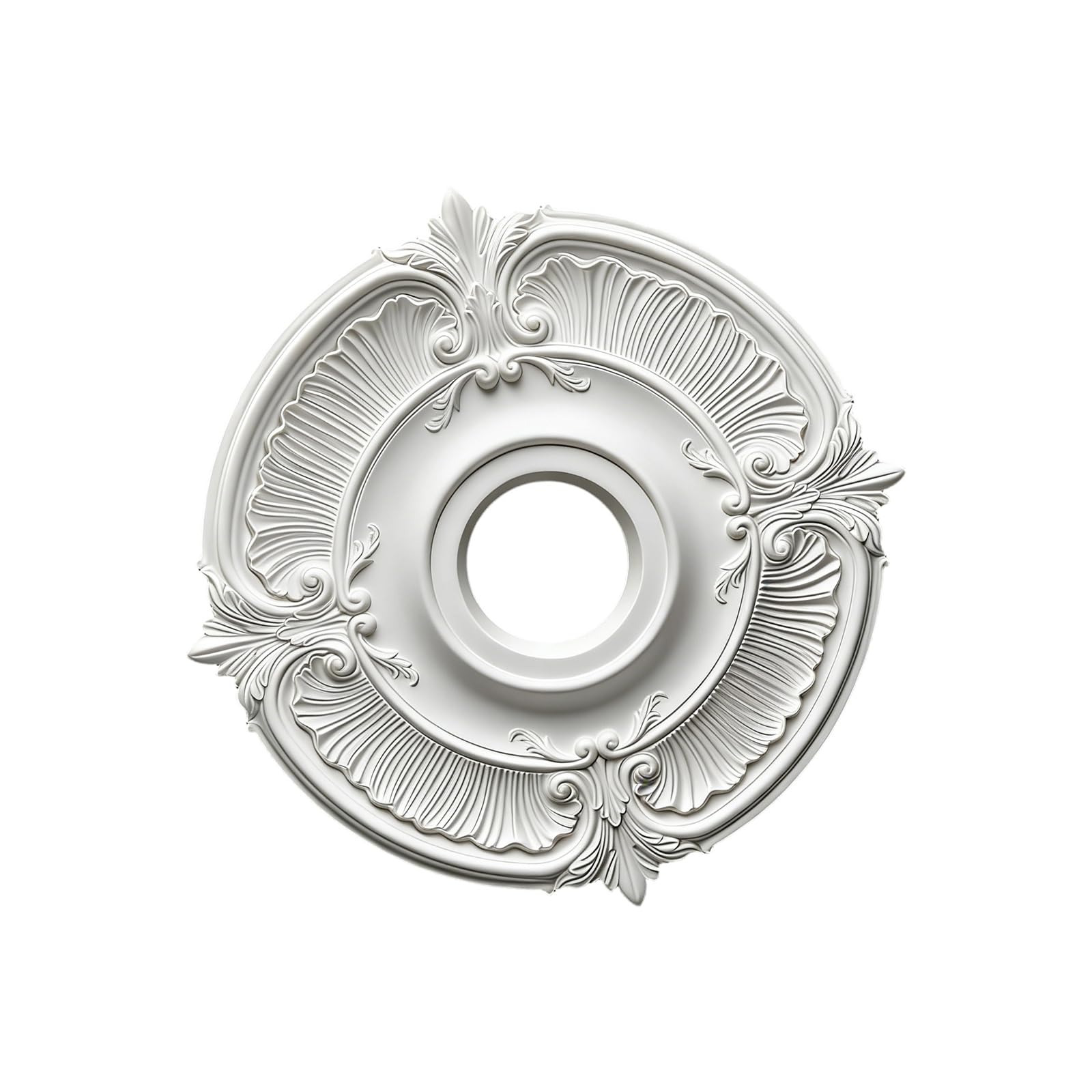 Geavonyg Decorative PU Panel Ceiling Light Fixtures Cover Indoor Use Simple Ceiling Light Fixture Medallions Bases