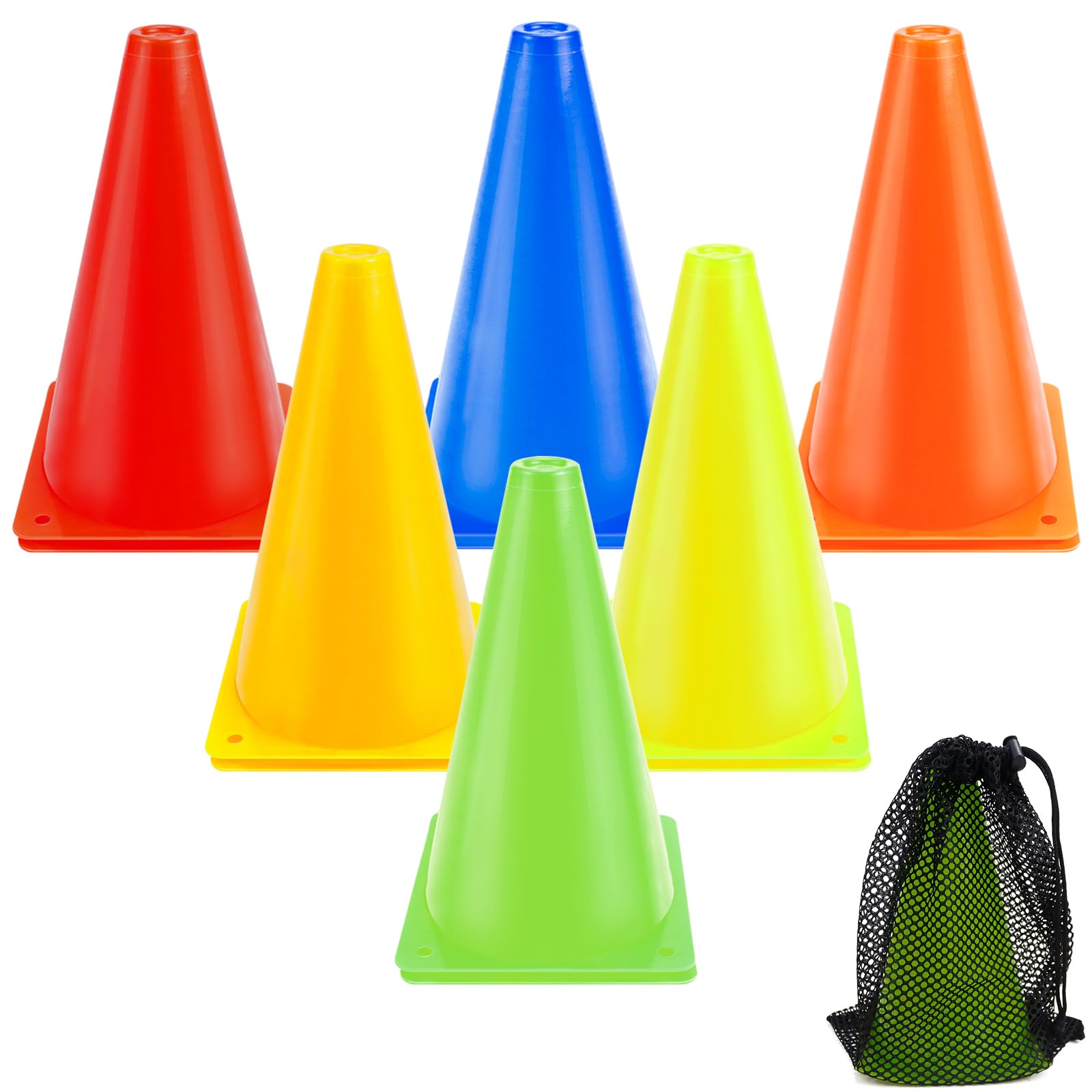 Cônes De Signalisation Cônes d'Entraînement De Football Cônes De Marquage 12 Pièces pour Le Sport, Les Jeux d'enfants, Le Football, l'Entraînement des Chiens, l'Entraînement des Chevaux
