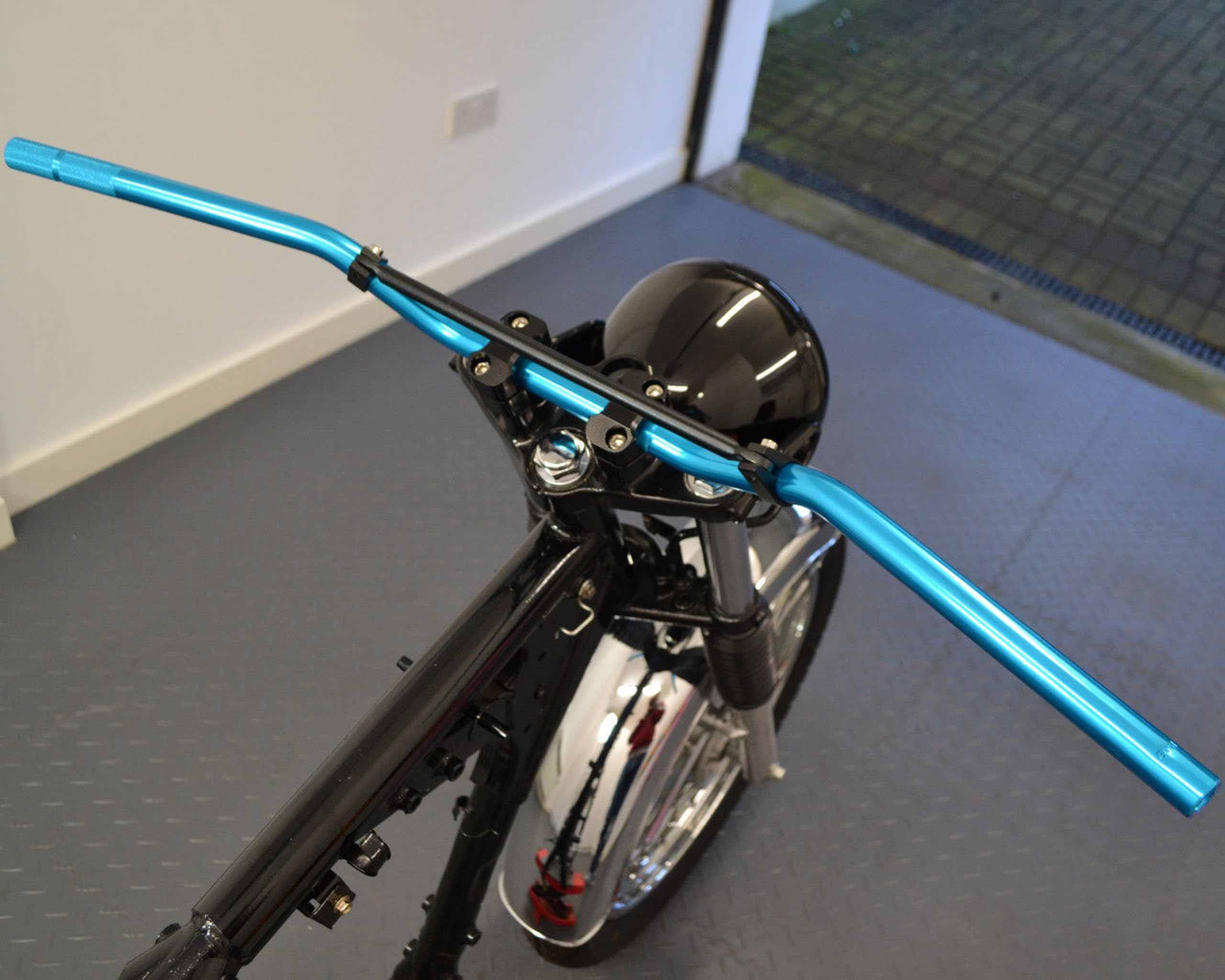 Moto Guidon Pour Trail Motocross Roadster Streetfighter Scrambler Supermotard Renforcé - 22mm 7/8 Pouce | Bleu