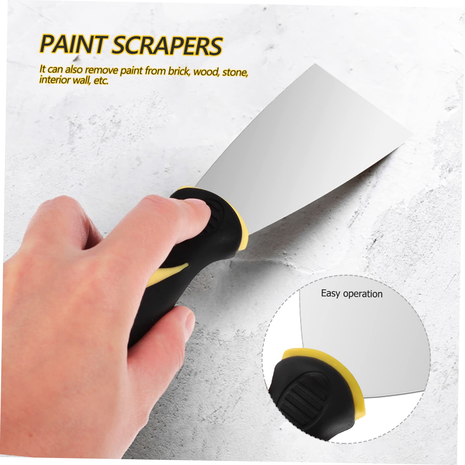 Kit Spatole Stucco in Acciaio Inox Argentato, 8 Pezzi | Impugnatura Comoda, per Scraping Paint, Set Palette Spatola e Scraper Tools