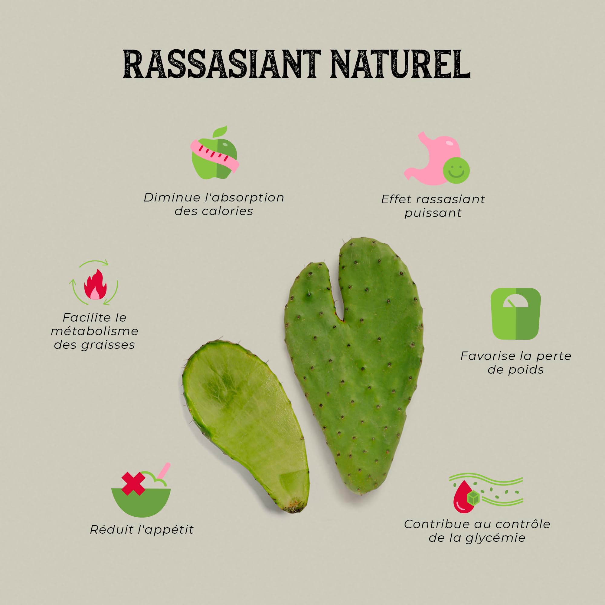 NOPAL BIOLOGIQUE * 470 mg / 180 gélules * Cardiovasculaire (glucose), Digestion, Poids (bruleur de graisse, coupe-faim, minceur)