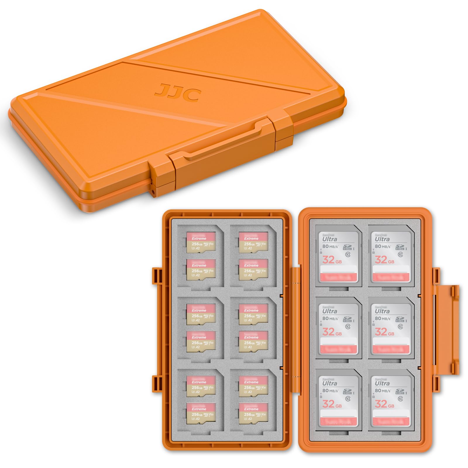 Orange Memory Card Case Micro SD TF SD Card Case Storage Holder Wallet
