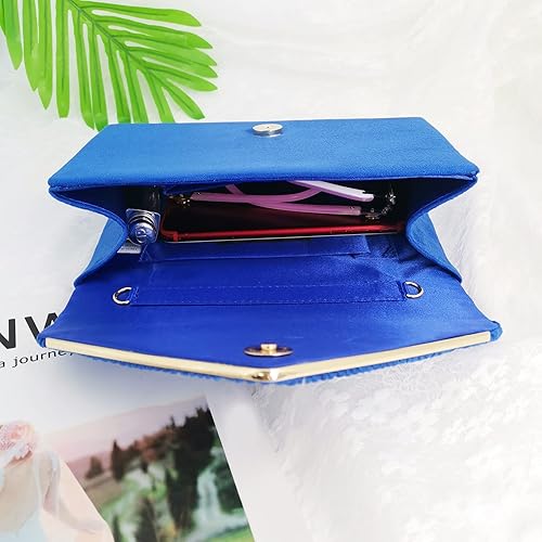 Miniatura 6 de JUBOO PARADISE Bolsas de noche de gamuza sintética para mujer, bolso de mano cruzado formal para fiesta de boda