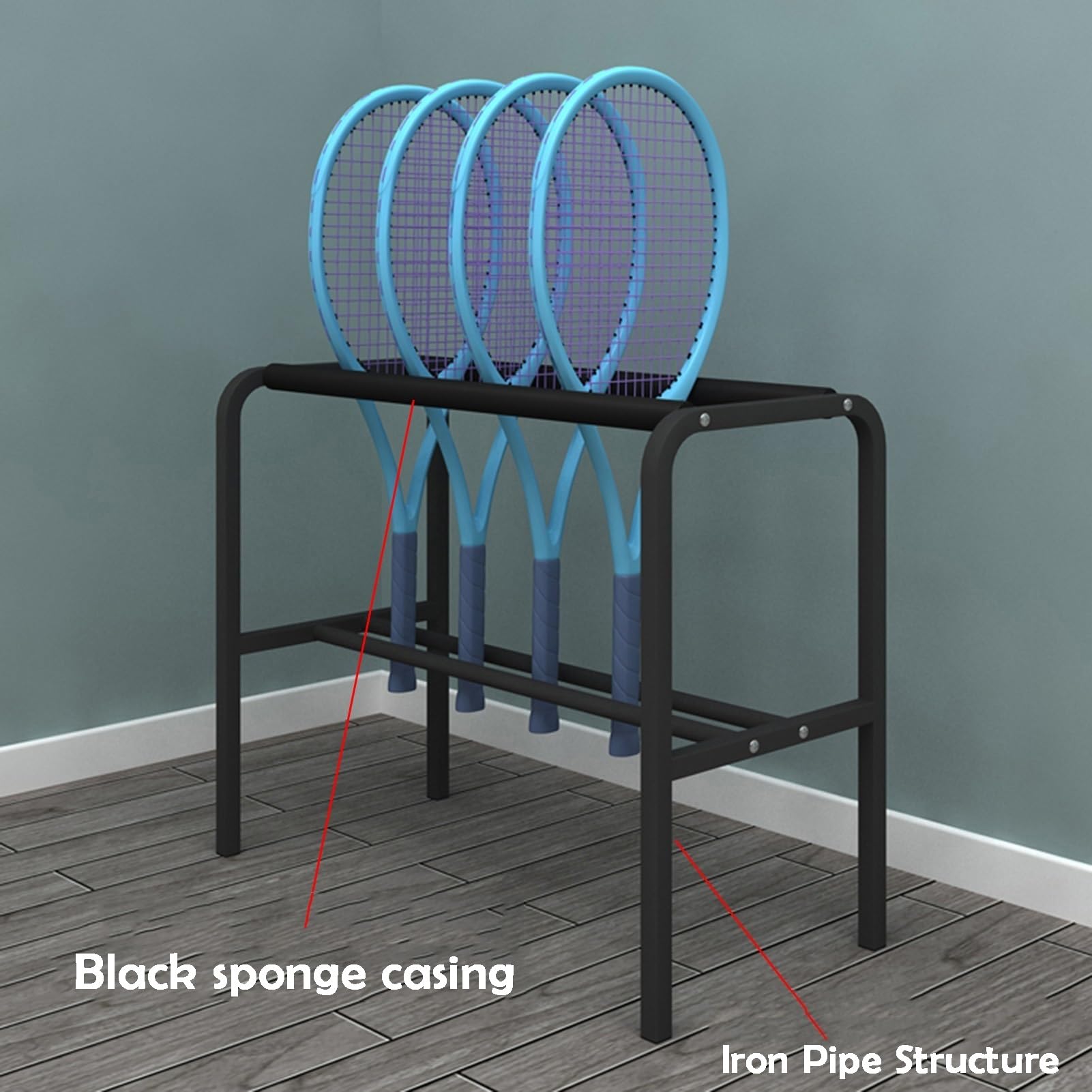 Soporte para raqueta de tenis, raqueta de bádminton con envoltura suave, para clubes deportivos (raquetas no incluidas)