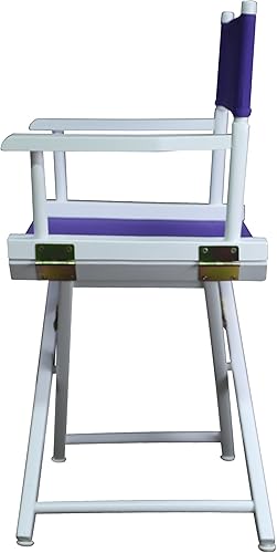 Miniatura 5 de Casual Home 200-01/021-41 - Silla de director de 18 in, marco blanco, con lona color morado, altura clásica