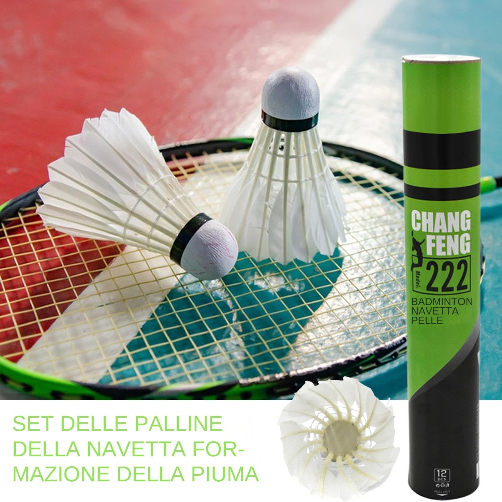 Generico Palla da Badminton - Set di volani da Allenamento ad Alta velocità per Buon Volo, da Badminton in Piume d' Durevole, per Sport Indoor all'aperto, da Badminton per Adulti