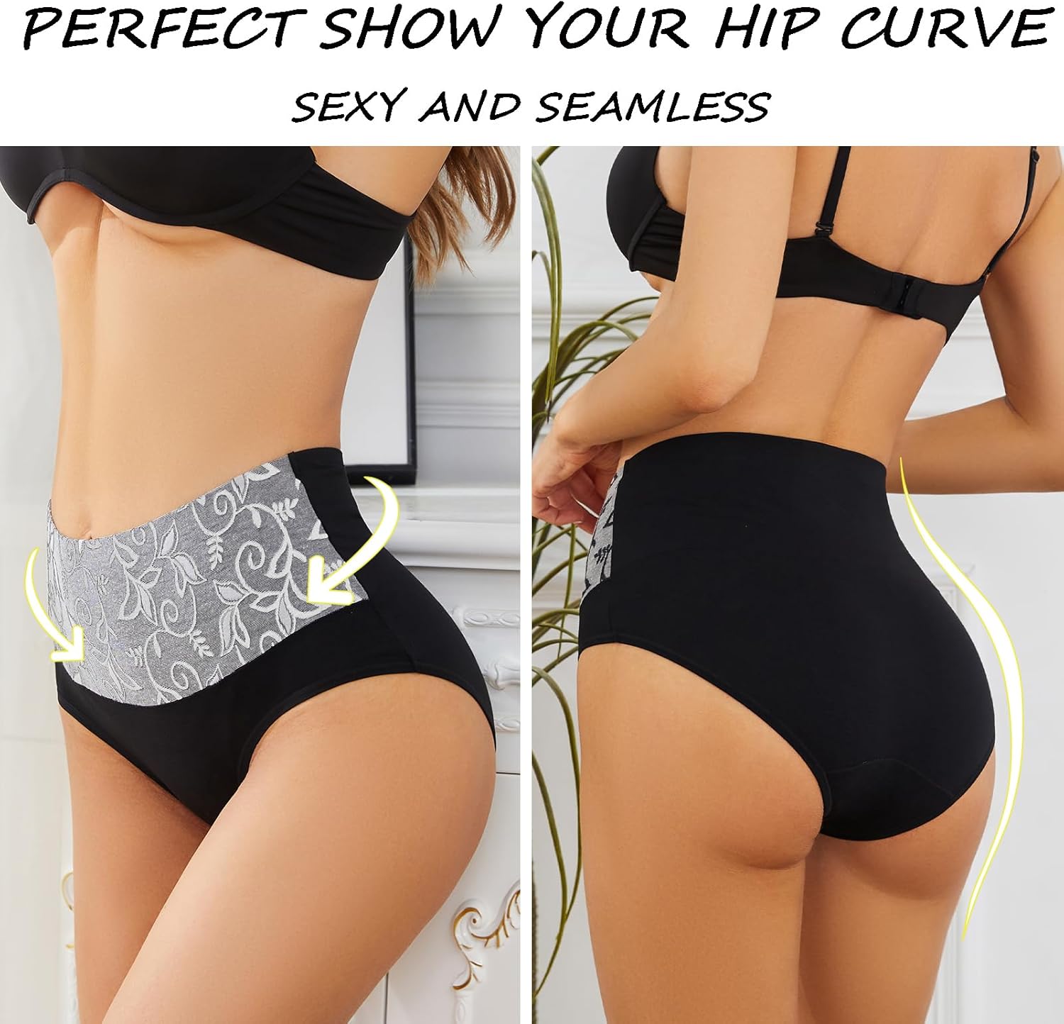 Womens Underwear Cotton Tummy Control High Waisted Underwear Soft Breathable Full Coverage Panties Multipack - Image 3
