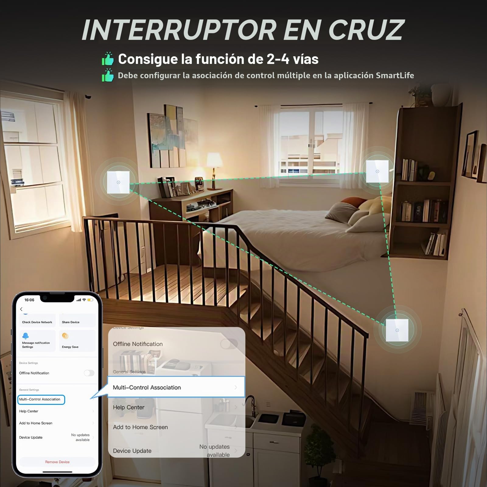 BSEED Interruptor de Pared WiFi,Interruptor Inteligente 1 Gang 1 Vía con Pantalla Táctil Blanco,Compatible con Alexa, Google Home, Control de APP y Función de Temporizador【Se necesita Neutro】