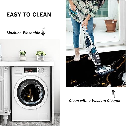 Miniatura 5 de Alfombra abstracta moderna de área pequeña, alfombra de 2 x 3 pulgadas, alfombra de entrada pequeña, alfombra de baño moderna con textura de mármol