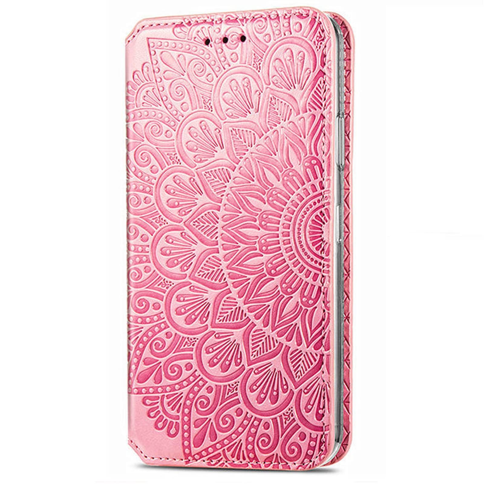 Hülle Für iPhone 13 Mini/13/13 Pro/13 Pro Max, Premium Leder Flip Klappbare Stoßfeste Mit Ständer Und Kartenfächer/Magnetverschluss,Rosa,13 Mini 5.4"