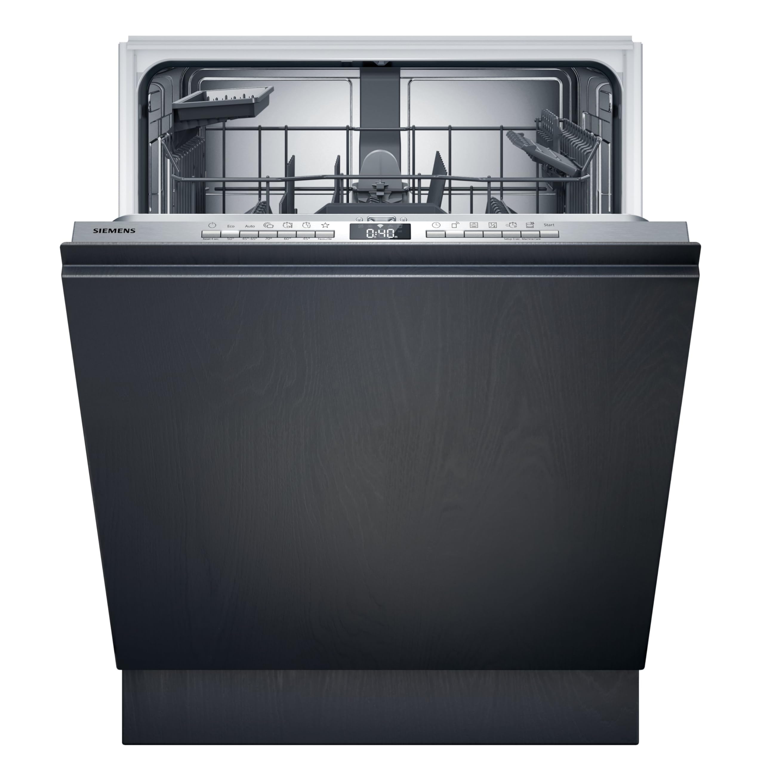 Siemens iQ300 Smarter Vollintegrierter Geschirrspüler 60 cm SN63EX22AE | Made in Germany, autoOpen dry Türöffnung, Spülturbo für schnelle Sauberkeit, flexible Körbe, infoLight