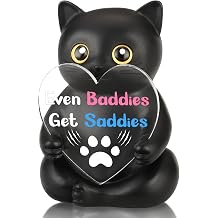CINRLLA Funny Black Cat Figurine, Even Baddies Get Saddies Desk Decor for Coworker Teacher Nurse Friend, Encouragement Gift, Thank You Present, Appreciation Birthday Idea, CRD919