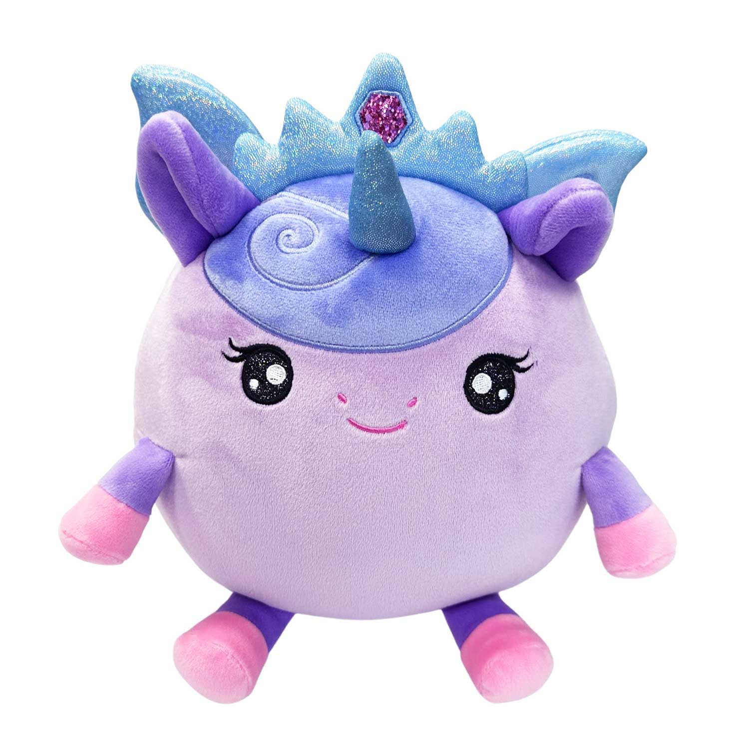 SquishPets Plush Medium GALUPY Rainbow Unicorn Aria - Cute Soft Toy with Glitter Wings, Kawaii Stuffed Animal for Kids, Purple
