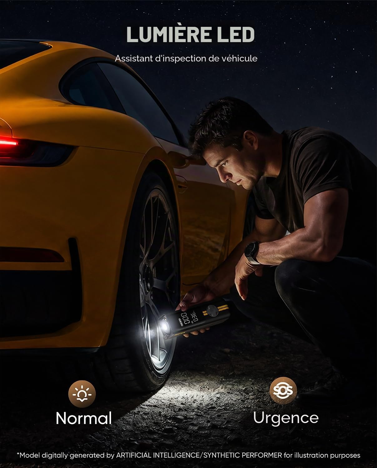 Fanttik X8 APEX gonfleur de pneus, 12V compresseur d'air portable, gonflage rapide en 1 Min, 150 PSI gonfleur pneus voiture sans fil, avec double écran LED pour MPV, voiture, vélo électrique, moto
